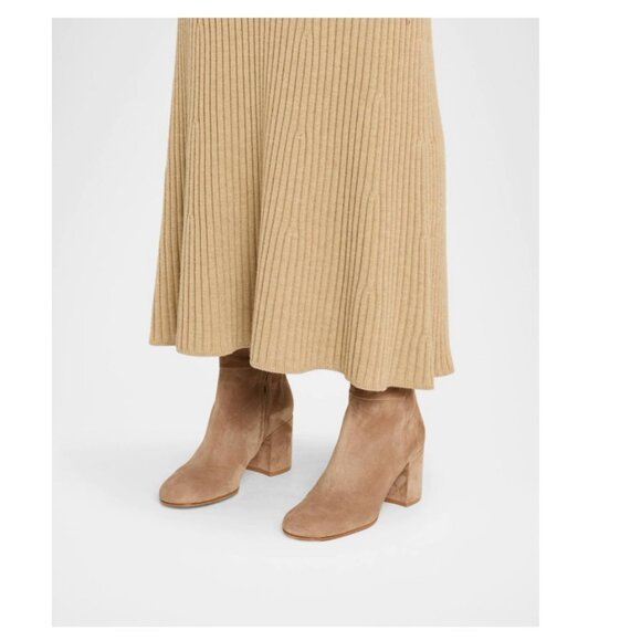 Gianvito Rossi 38.5 Joelle Suede Knee High Tall High Heel Boot 70mm Camel - Picture 3 of 16